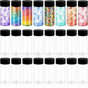 24 Pcs Sensory Bottles with Lids, 12 oz/ 350 ml Leakproof Clear Plastic Water Bottles Reusable Empty Sensory Bottles for Sensory Crafts Classroom Handmade Party Supply