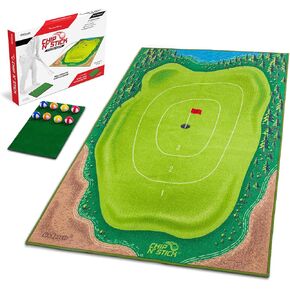 GoSports Mid-Size Chip N' Stick Golf Game - Includes 1 Game Mat, 8 Grip Golf Balls, and Chipping Mat