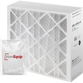 Honeywell 20x20x4 Air Filter Replacement - FC100A1011 HVAC Furnace Filters with Merv 11 Filter Media, AC Filter with Homequip Disposal Bag 2-Pack (Actual Size: 19.94 x 19.75 x 4.38 Inches)