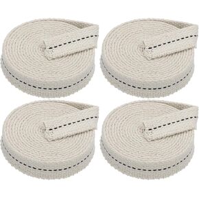 PATIKIL 1" Wide 6 Feet 100% Cotton Flat Wick, 4 Rolls Oil Lamp Wicks with Black Stitch for Kerosene Lamp Lantern Oil Burner