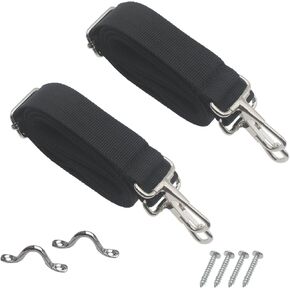 2pcs Boat Top Straps Adjustable Boat Canopy Straps with Hooks 28"~60" Marine Webbing Strap Stainless Steel Boat Awning Hardware with Pad Eye Straps