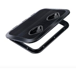 فتحة قارب بحرية، فتحة وغطاء لتخزين القارب مقاس 17-1/4 بوصة × 12-3/8 بوصة، غطاء فتحة الوصول البحري للقافلة RV، مادة ABS سطح غير قابل للانزلاق مقاوم للطقس سهل التركيب (أسود) in Kuwait