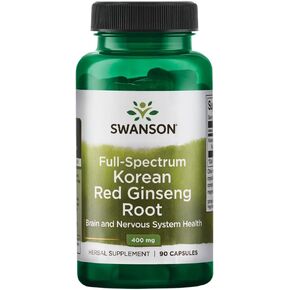 Swanson Full-Spectrum Korean Red Ginseng Root 400 Milligrams 90 Capsules (2 Pack)