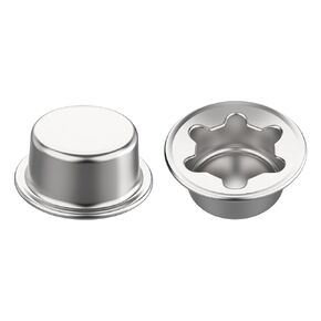 2 Piece Spring Steel Push on Pushnut Cap Stud 1/2 Inch Axle Pushnut Fastener with Zinc Mech Finish for Rolling Bins, Lawn Wagons and Hand Trucks