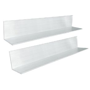 Xadnitu 2 Pieces 2" x 2" x 1/4" Aluminum Angle 6061, Angled Aluminum Extrusion for DIY, Home Improvement and Construction, 12" Length