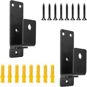Door Barricade Brackets for 2x4 Lumber Heavy Duty Gate Security Bar Bracket U-Shaped Open Bar Holder Thickened Carbon Steel - Kick Proof Up to 700lbs for Home Security (Screws Included) -2Pcs