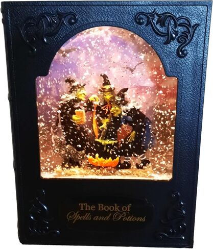 Lighted 8.5 Inch Lighted Halloween Witches Water Lantern Glitter Globe Book Spells and Potions in Kuwait