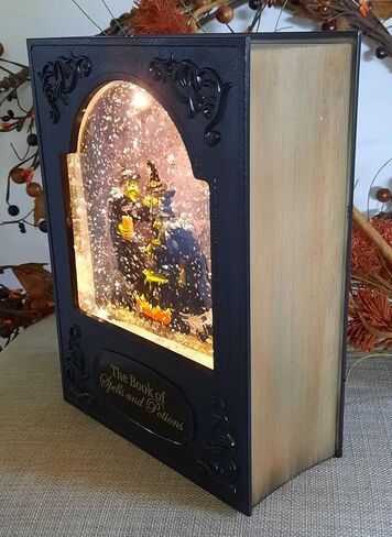 Lighted 8.5 Inch Lighted Halloween Witches Water Lantern Glitter Globe Book Spells and Potions in Kuwait