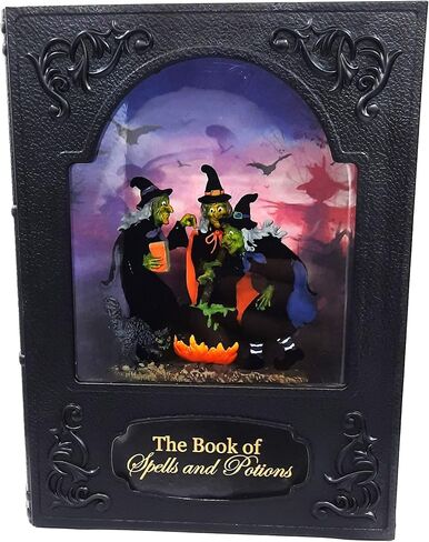Lighted 8.5 Inch Lighted Halloween Witches Water Lantern Glitter Globe Book Spells and Potions in Kuwait