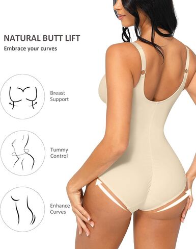 FeelinGirl Shapewear Bodysuits for Women Tummy Control Body Suits Deep V Neck Corset Body Shaper Tops in Saudi Arabia