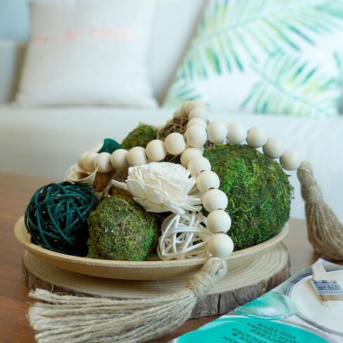 Qingbei Rina 4th of July Decorative Balls for Bowls, Patriotic Bowl Fillers for Home Decor, Wicker Rattan Balls Decorative, Red White Blue Vase Filler with American Flag for Independent Day in Kuwait