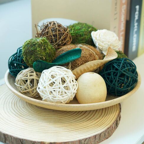 Qingbei Rina 4th of July Decorative Balls for Bowls, Patriotic Bowl Fillers for Home Decor, Wicker Rattan Balls Decorative, Red White Blue Vase Filler with American Flag for Independent Day in Kuwait