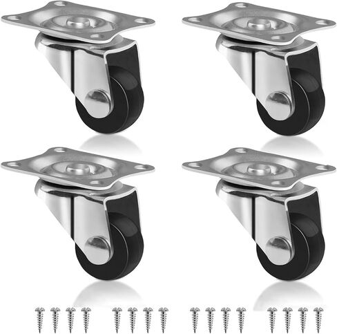 0.7 inch Mini Caster Wheels for Furniture Low Profile Swivel Casters Set of 4 Total Capacity 70 Lbs Perfect Wheel for Small Project、Nightstand、Side Table (No Brake) in Saudi Arabia