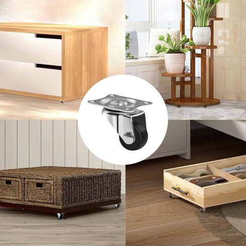 0.7 inch Mini Caster Wheels for Furniture Low Profile Swivel Casters Set of 4 Total Capacity 70 Lbs Perfect Wheel for Small Project、Nightstand、Side Table (No Brake) in Saudi Arabia