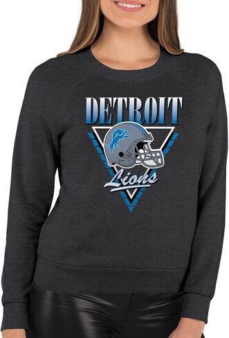 Team Fan Apparel NFL Womens Retro Triangle Slouchy Crewneck, Fleece Pullover Tagless, Long Sleeve Sweatshirt, Football in Saudi Arabia