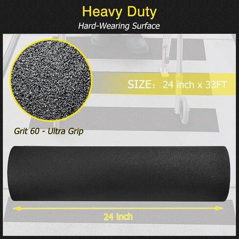 S&X Anti Slip Tape 4in x 60ft Grip Tape for Stairs Ramps, Glow-in-the-Dark | Heavy-Duty Waterproof 60-Grit – Non Slip Strips for Outdoor Steps, Wood Floors, Boat Decks and Porches in Saudi Arabia