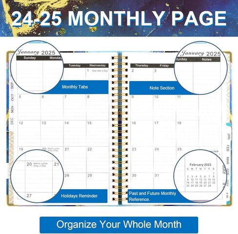 GNILLKO 2024-2025 Monthly Planner, Daily Planner 2024-2025 with Tabs, July 2024- June 2025 Weekly/Monthly Planner, 2024-2025 Planner with Color Pen, Sticky Notes, Stickers, Elastic Closure, Inner Pocket, Round Corner, 8.5" x 6.2"-Pink in Saudi Arabia