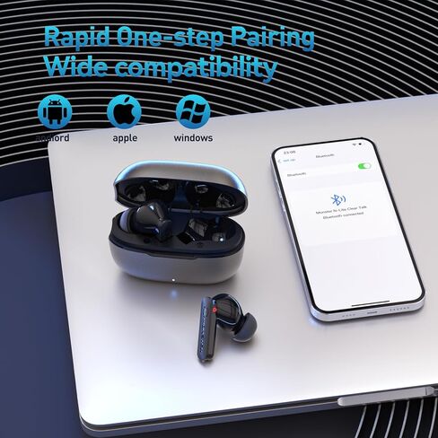 Monster Wireless Earbuds Bluetooth 5.3 Headphones with CVC 8.0 Noise Reduction, IPX8 Waterproof in-Ear Stereo Earphones 60H Playtime, Bluetooth Earbuds with Fast Charging for Sport in Saudi Arabia