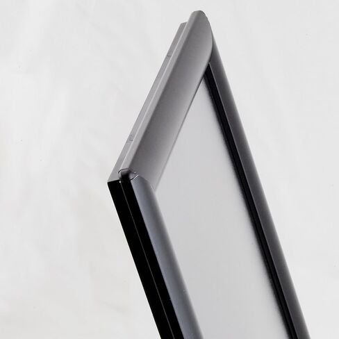 M&T Displays Opti Snap Poster Frame 8.5x11 Inch Black 1" Aluminum Profile Front Loading Wall Mounting Photo Picture Document Certificate Sign Holder Mitered Corner Anti Glare Cover (2 pack) in Kuwait