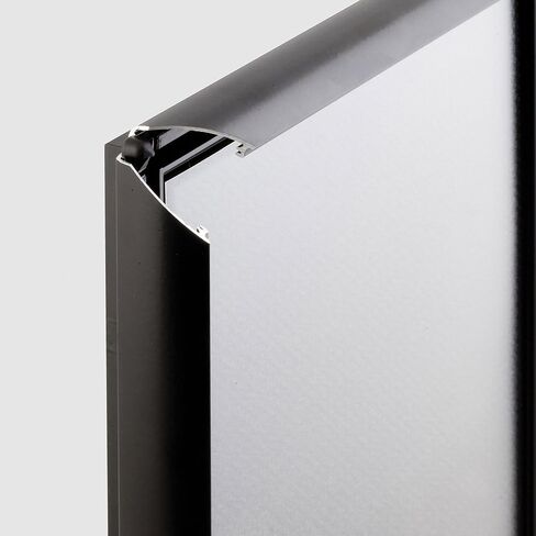 M&T Displays Opti Snap Poster Frame 8.5x11 Inch Black 1" Aluminum Profile Front Loading Wall Mounting Photo Picture Document Certificate Sign Holder Mitered Corner Anti Glare Cover (2 pack) in Kuwait