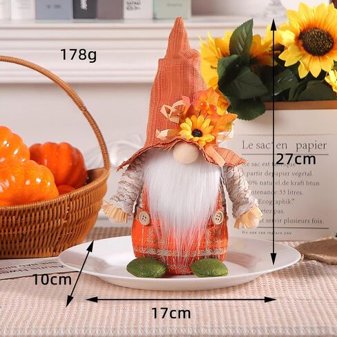 Fall Decor, Fall Gnomes Set of 2, Handmade Sunflower Gnomes Thanksgiving Decorations for Home Fall Decor, Thanksgiving Gnome Gifts for Women, Tomte Plush Gnomes for Autumn Decor in Saudi Arabia