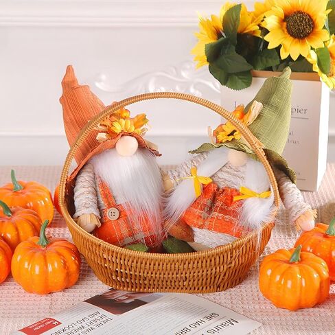 Fall Decor, Fall Gnomes Set of 2, Handmade Sunflower Gnomes Thanksgiving Decorations for Home Fall Decor, Thanksgiving Gnome Gifts for Women, Tomte Plush Gnomes for Autumn Decor in Saudi Arabia