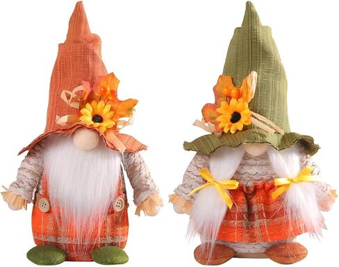 Fall Decor, Fall Gnomes Set of 2, Handmade Sunflower Gnomes Thanksgiving Decorations for Home Fall Decor, Thanksgiving Gnome Gifts for Women, Tomte Plush Gnomes for Autumn Decor in Saudi Arabia