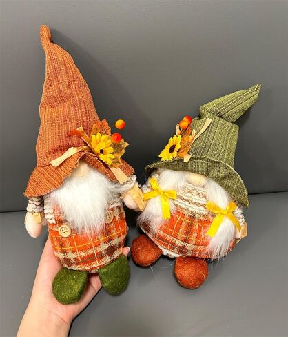 Fall Decor, Fall Gnomes Set of 2, Handmade Sunflower Gnomes Thanksgiving Decorations for Home Fall Decor, Thanksgiving Gnome Gifts for Women, Tomte Plush Gnomes for Autumn Decor in Saudi Arabia