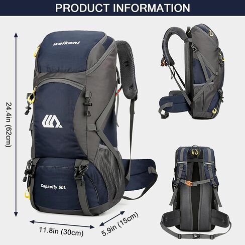 Taeku Hiking Daypack, 50L Waterproof Lightweight Backpack Travel Bag Climbing Backpacks for Outdoor Camping Travel (Black) in Saudi Arabia