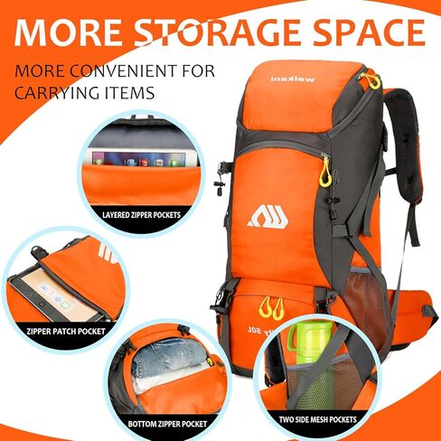 Taeku Hiking Daypack, 50L Waterproof Lightweight Backpack Travel Bag Climbing Backpacks for Outdoor Camping Travel (Black) in Kuwait