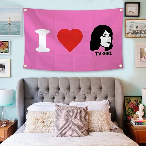 Generic TV G-irl Singer Tapestry 3x5 Ft Music Album Cover Poster Tapestry College Dorm Wall Indoor Outdoor Room Decor With 4 Brass Grommets, pink in Saudi Arabia