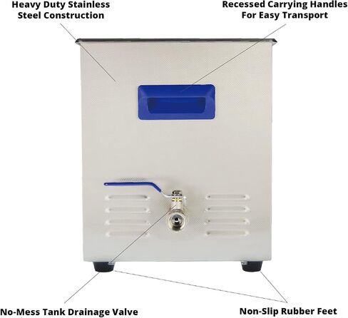 SRA TruPower UC-20D-PRO Professional Ultrasonic Cleaner, 2 Liter Capacity with LCD Display, Sweep/Degas, Adjustable Power, Sleep Function, 2 Baskets, Wire Ring Rack and Wire Beaker Holder in Saudi Arabia