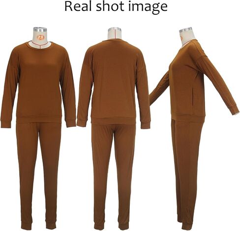 OCEANLUX 2 Piece Outfits Womens Set Sweatsuit Loungewear Basic Shirts Jogger Pant Set Tracksuit Macthing Set in Saudi Arabia