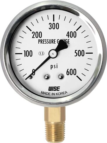 WISE General Service Pressure Gauge P254 63mm(2") Dial, 1/4"NPT(M), Bottom Connection, 0~1500psi (Dry Type), Made in Korea in Saudi Arabia