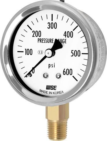 WISE General Service Pressure Gauge P254 63mm(2") Dial, 1/4"NPT(M), Bottom Connection, 0~1500psi (Dry Type), Made in Korea in Saudi Arabia