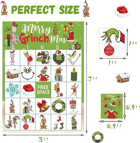 Christmas Bingo Game for Large Group Christmas Party Games for Kids 24 Players Christmas Activities Christmas Bingo Cards for School Classroom Family Activities Christmas Party Supplies in Saudi Arabia