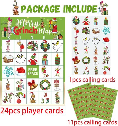 Christmas Bingo Game for Large Group Christmas Party Games for Kids 24 Players Christmas Activities Christmas Bingo Cards for School Classroom Family Activities Christmas Party Supplies in Saudi Arabia