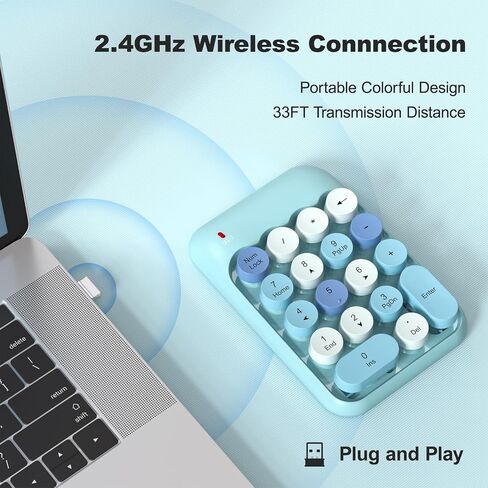 لوحات أرقام لاسلكية MOFII - لوحة مفاتيح رقمية خضراء 18 مفتاحًا USB 2.4G غطاء مفاتيح دائري ملحقات ملونة، لوحة مفاتيح رقمية محمولة للمحاسبة المالية 10 مفاتيح لأجهزة الكمبيوتر المحمول/الكمبيوتر المحمول/الكمبيوتر المحمول/Surface Pro in Kuwait