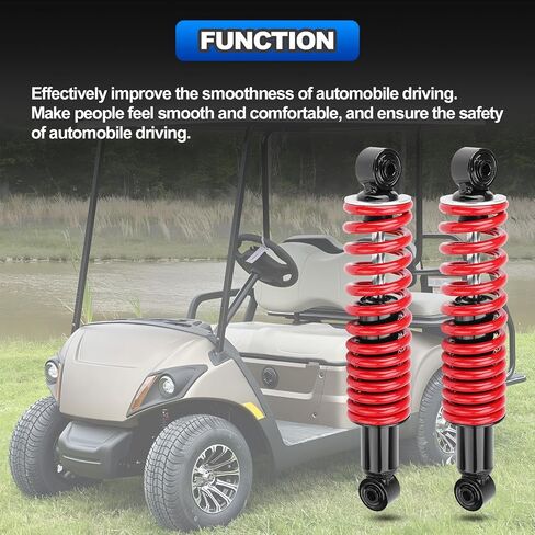 Rear Golf Cart Shock Absorbers Heavy Duty with Springs Compatible with 1995-up Yamaha Gas and Electric G14 G16 G19 G20 G22 G29 Models Replace# JN4-F2210-00, JN3-F2210-00 (RED) in Saudi Arabia