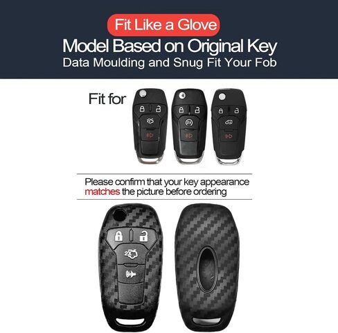 2pcs Compatible with Ford Transit-150 250 350 HD E-Transit Connect Maverick F-150 Lightning F-250 F-350 F-450 F-550 Super Duty F-650 F-750 Ranger Black Key Fob Cover Case Key Chain Holder in Saudi Arabia