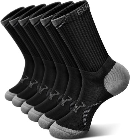 BULLIANT Men Compression Socks, Athletic Active Running Socks for Men Sports Hiking Fishing Cushioned Footbed Arch Support in Kuwait