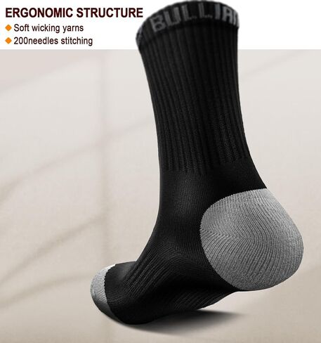 BULLIANT Men Compression Socks, Athletic Active Running Socks for Men Sports Hiking Fishing Cushioned Footbed Arch Support in Kuwait