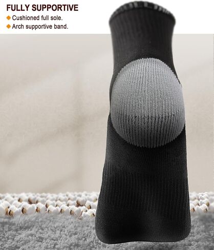 BULLIANT Men Compression Socks, Athletic Active Running Socks for Men Sports Hiking Fishing Cushioned Footbed Arch Support in Kuwait