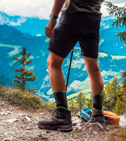 BULLIANT Men Compression Socks, Athletic Active Running Socks for Men Sports Hiking Fishing Cushioned Footbed Arch Support in Kuwait
