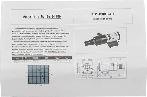 Amarine Made 12V 45 LPM RV Mount Macerator مضخة مياه الصرف الصحي للقارب RV Marine مضخة Macerator، تحضير ذاتي، تشغيل الحماية الجافة، إخلاء النفايات in Saudi Arabia