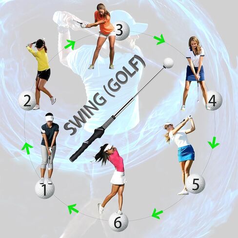 Retractable Golf Swing Trainer - Right-Handed Grip & Swing Aid for Warm-Up, Indoor Practice, Strength & Tempo Training - Ideal Golf Accessories for Chipping and Hitting in Saudi Arabia