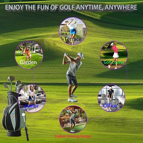 Retractable Golf Swing Trainer - Right-Handed Grip & Swing Aid for Warm-Up, Indoor Practice, Strength & Tempo Training - Ideal Golf Accessories for Chipping and Hitting in Saudi Arabia