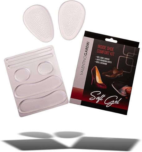 Valentino Garemi Shoe Comfort Kit – Slim Gel Silicone Heel Grips Invisible Support Pad Pressure Side Liners and Rub Relief Dots – Eliminate Walking Discomfort Prevent Feet Blisters Skin Rush in Kuwait
