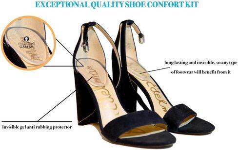 Valentino Garemi Shoe Comfort Kit – Slim Gel Silicone Heel Grips Invisible Support Pad Pressure Side Liners and Rub Relief Dots – Eliminate Walking Discomfort Prevent Feet Blisters Skin Rush in Kuwait