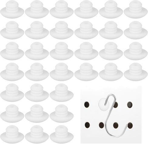 120 قطعة من أقفال Pegboard وإكسسوارات منظم Pegboard ومشابك Pegboard وسدادات خطاف وإيقاف السنانير وفتحات دائرية وإكسسوارات التحكم في الحائط لتعليق أداة دبوس لوحة الوتد (أبيض) in Saudi Arabia